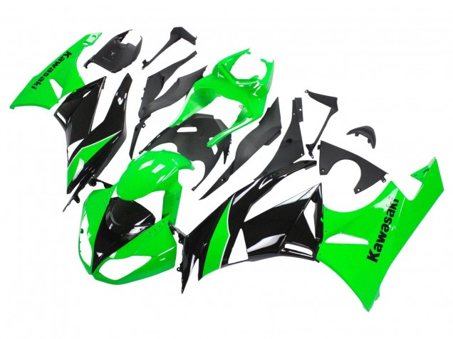 Lojas Carenagens Moto Kawasaki ZX6R 2009-2012 - Verde Preto Brilhante