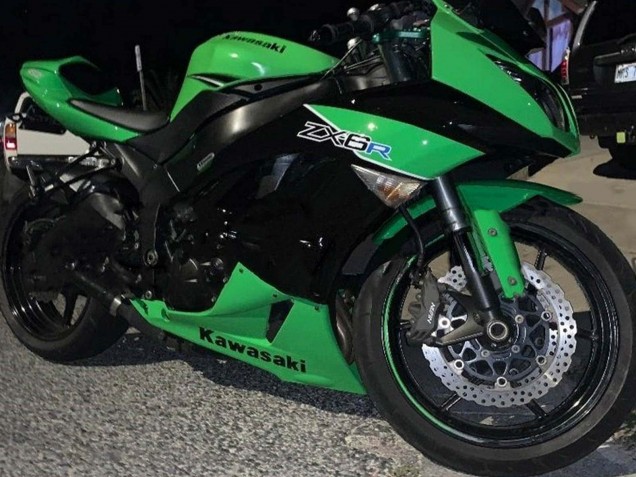 Lojas Carenagens Moto Kawasaki ZX6R 2009-2012 - Verde Preto Brilhante