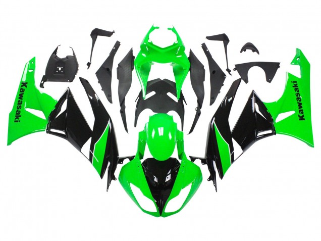 Lojas Carenagens Moto Kawasaki ZX6R 2009-2012 - Verde Preto Brilhante