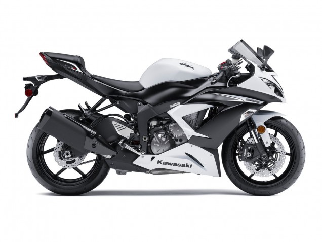 Lojas Carenagem Moto Kawasaki ZX6R 2009-2012 - Branco Preto Fosco