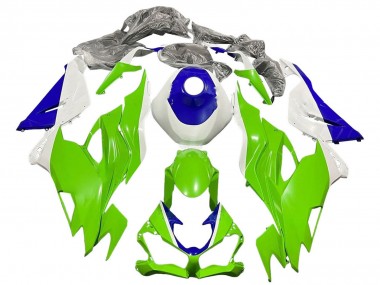 Lojas Carenagens Moto Kawasaki ZX6R 2019-2022 - Branco Azul Verde