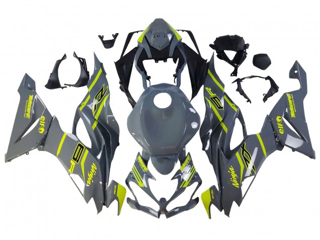 Lojas Carenagens Moto Kawasaki ZX6R 2019-2022 - Nardo Cinzento Amarelo