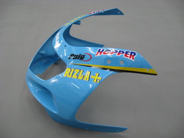 Lojas Carenagens Moto Suzuki GSXR1000 2000-2002 - Azul Claro Amarelo Preto Motul Rizla