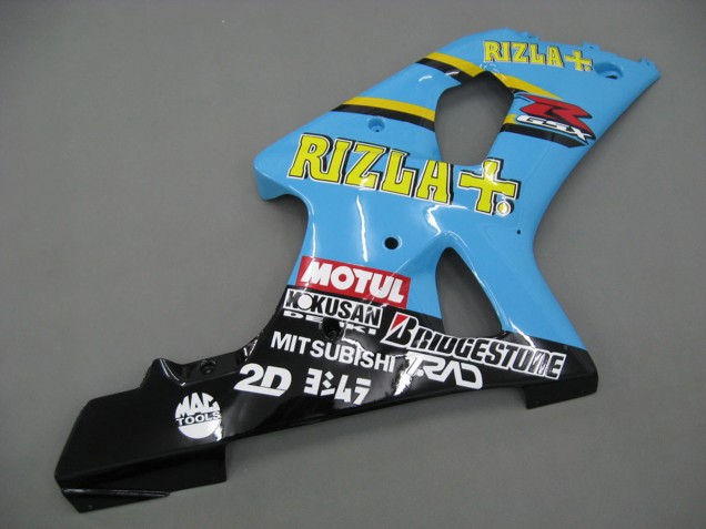 Lojas Carenagens Moto Suzuki GSXR1000 2000-2002 - Azul Claro Amarelo Preto Motul Rizla