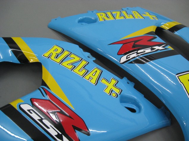 Lojas Carenagens Moto Suzuki GSXR1000 2000-2002 - Azul Claro Amarelo Preto Motul Rizla