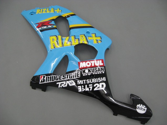 Lojas Carenagens Moto Suzuki GSXR1000 2000-2002 - Azul Claro Amarelo Preto Motul Rizla