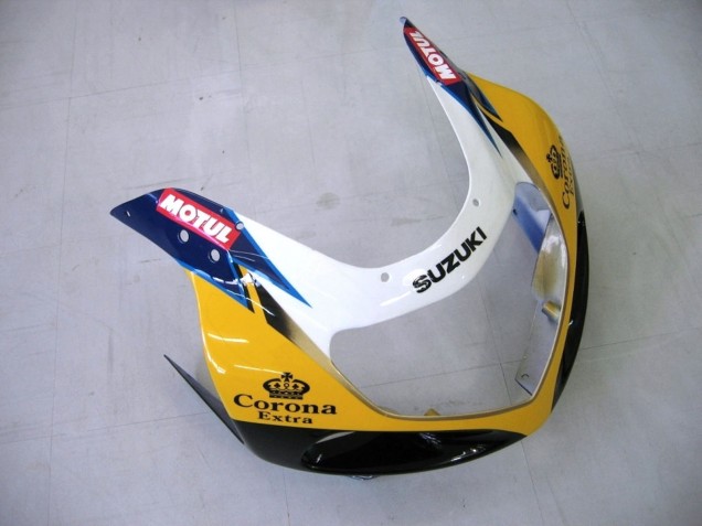 Lojas Carenagens Moto Suzuki GSXR1000 2000-2002 - Amarelo Azul Escuro Branco Motul Corona
