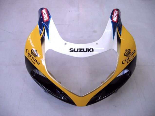 Lojas Carenagens Moto Suzuki GSXR1000 2000-2002 - Amarelo Azul Escuro Branco Motul Corona