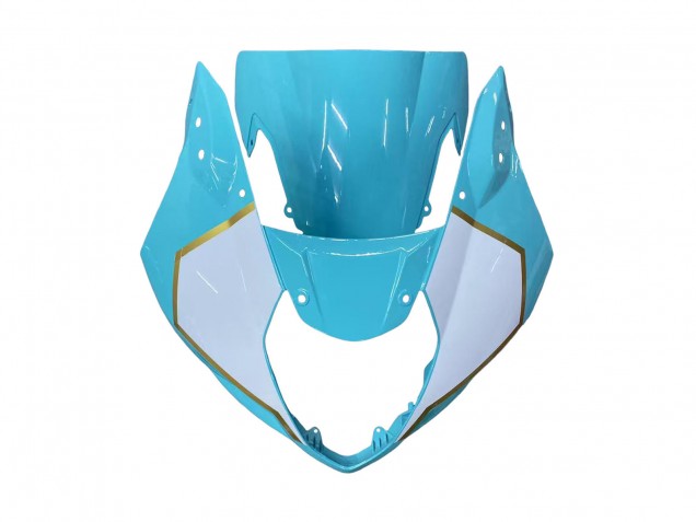 Lojas Carenagens Moto Suzuki GSXR 1000 2003-2004 - Branco Azul Claro Ouro