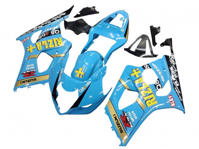 Lojas Carenagens Moto Suzuki GSXR 1000 2003-2004 - Azul Claro Amarelo Preto Rizla Motul