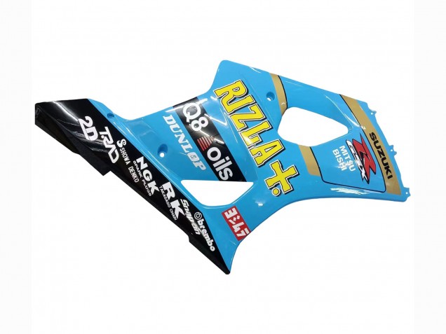Lojas Carenagens Moto Suzuki GSXR 1000 2003-2004 - Azul Claro Amarelo Preto Rizla Motul