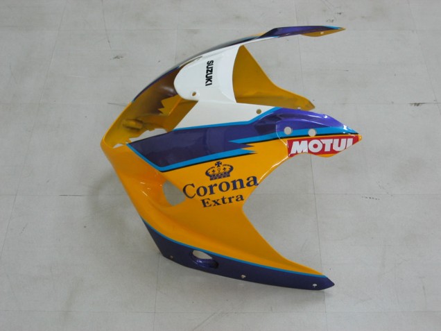 Lojas Carenagens Moto Suzuki GSXR 1000 2003-2004 - Amarelo Branco Azul Preto Corona
