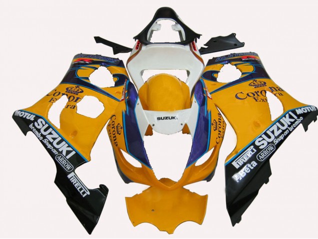 Lojas Carenagens Moto Suzuki GSXR 1000 2003-2004 - Amarelo Branco Azul Preto Corona