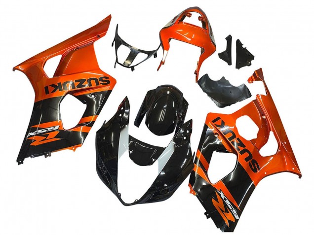 Lojas Carenagem Moto Suzuki GSXR 1000 2003-2004 - Burnt Laranja Preto Brilhante