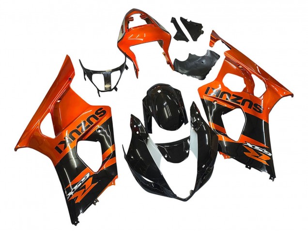 Lojas Carenagem Moto Suzuki GSXR 1000 2003-2004 - Burnt Laranja Preto Brilhante