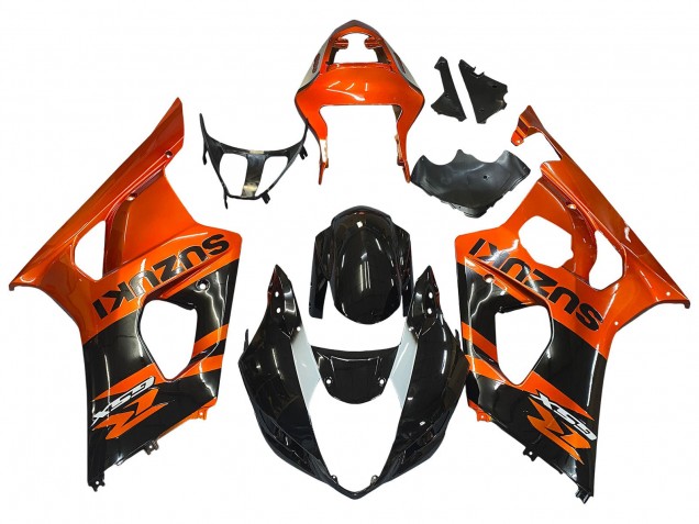 Lojas Carenagem Moto Suzuki GSXR 1000 2003-2004 - Burnt Laranja Preto Brilhante