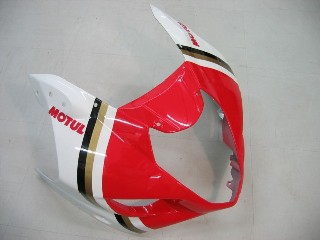 Lojas Carenagens Moto Suzuki GSXR 1000 2003-2004 - Branco Vermelho Motul Lucky Strike