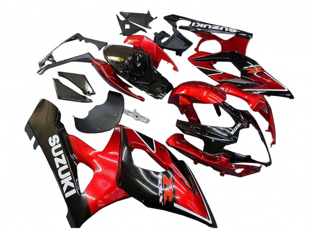 Lojas Carenagens Moto Suzuki GSXR 1000 2005-2006 - Vermelho Preto Brilhante