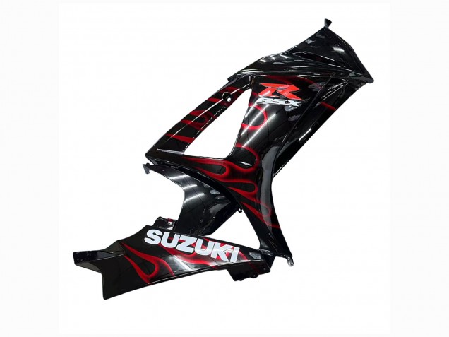 Lojas Carenagens Moto Suzuki GSXR 1000 2007-2008 - Preto Vermelho Chama
