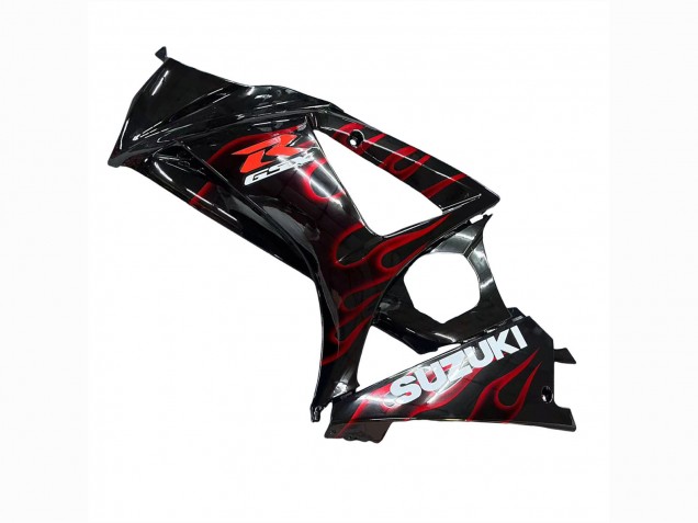 Lojas Carenagens Moto Suzuki GSXR 1000 2007-2008 - Preto Vermelho Chama