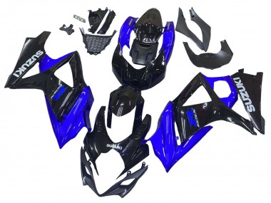 Lojas Kits Carenagem Moto Suzuki GSXR 1000 2007-2008 - Azul Preto Brilhante