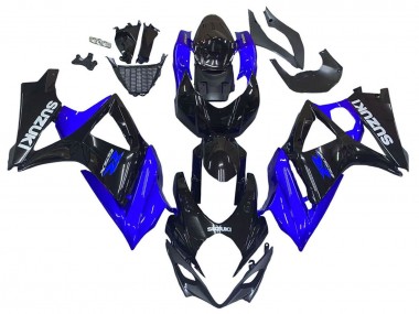 Lojas Kits Carenagem Moto Suzuki GSXR 1000 2007-2008 - Azul Preto Brilhante