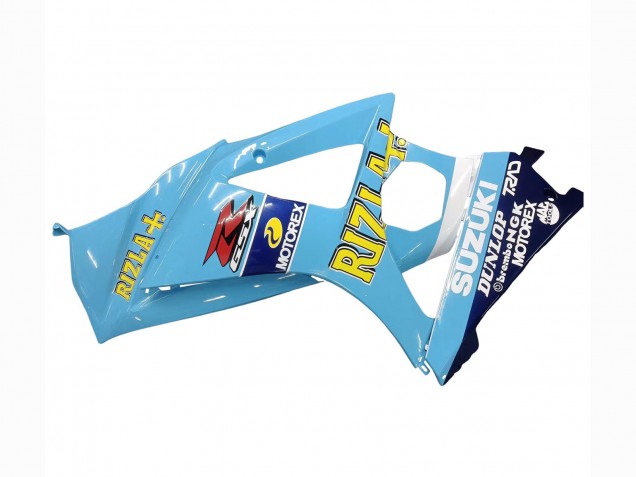 Lojas Carenagens Moto Suzuki GSXR 1000 2007-2008 - Azul Claro Amarelo Preto Motul Rizla