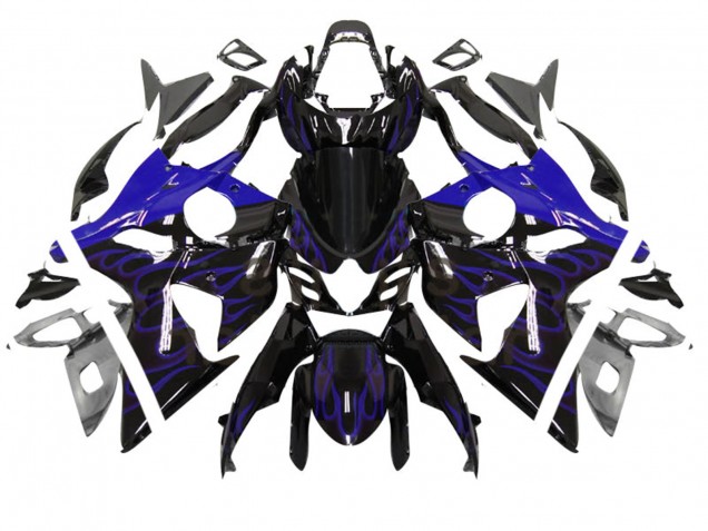Lojas Carenagem Moto Suzuki GSXR 1000 2007-2008 - Preto Brilhante Azul Chama