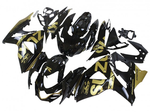 Lojas Carenagens Moto Suzuki GSXR 1000 2009-2016 - Preto Brilhante Ouro