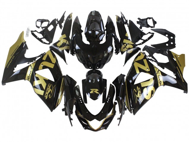 Lojas Carenagens Moto Suzuki GSXR 1000 2009-2016 - Preto Brilhante Ouro