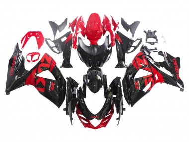 Lojas Kits Carenagem Moto Suzuki GSXR 1000 2009-2016 - Preto Brilhante Vermelho