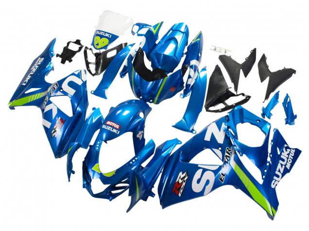 Lojas Carenagens Moto Suzuki GSXR 1000 2009-2016 - Azul Claro Verde Motul 29 Ecstar