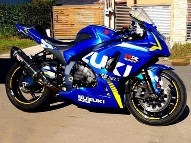 Lojas Carenagens Moto Suzuki GSXR 1000 2009-2016 - Azul Claro Verde Motul 29 Ecstar