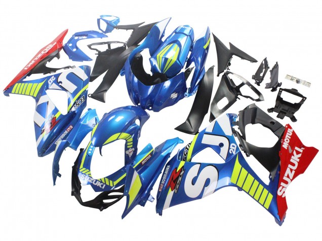 Lojas Carenagens Moto Suzuki GSXR 1000 2009-2016 - Azul Claro Verde Vermelho Motul