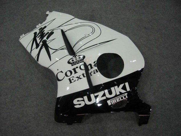 Lojas Carenagens Moto Suzuki GSXR 1300 Hayabusa 1996-2007 - Branco Preto Corona