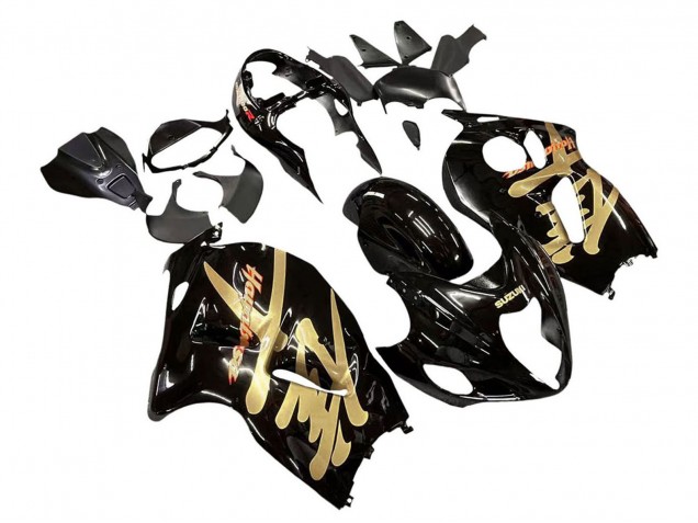 Lojas Carenagens Moto Suzuki GSXR 1300 Hayabusa 1996-2007 - Preto Brilhante Ouro Hayabusa