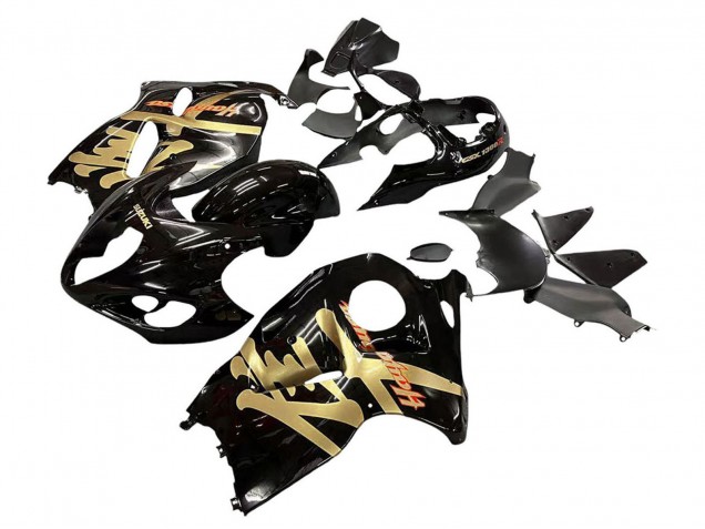 Lojas Carenagens Moto Suzuki GSXR 1300 Hayabusa 1996-2007 - Preto Brilhante Ouro Hayabusa