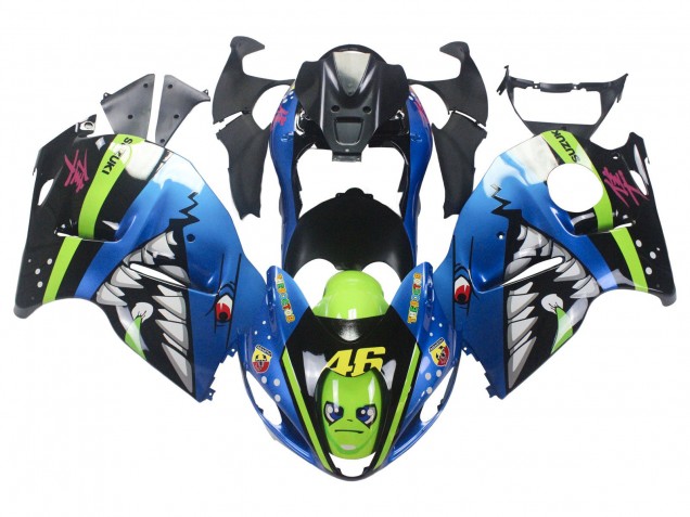Lojas Carenagens Moto Suzuki GSXR 1300 Hayabusa 1996-2007 - Azul Verde Tubarão 46