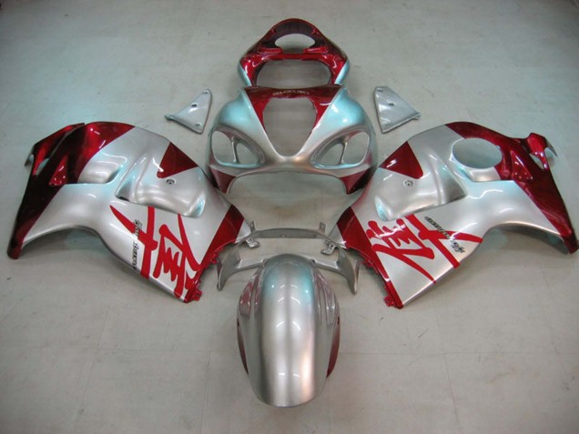 Lojas Carenagens Moto Suzuki GSXR 1300 Hayabusa 1996-2007 - Prata Vermelho Hayabusa