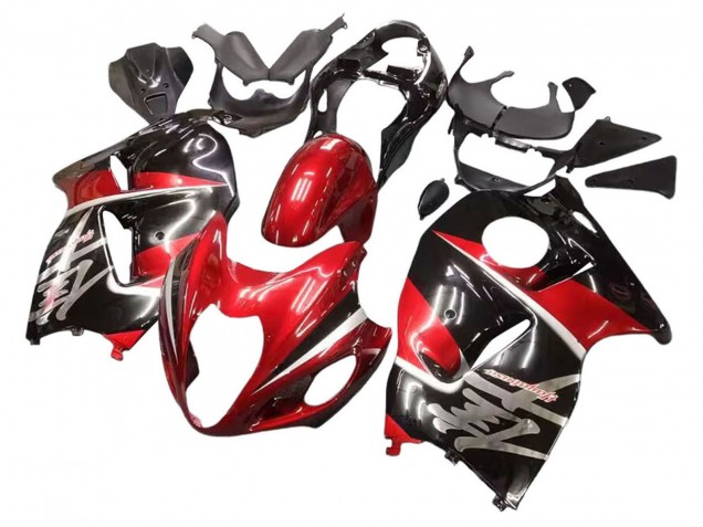 Lojas Carenagens Moto Suzuki GSXR 1300 Hayabusa 1996-2007 - Vermelho Preto Brilhante Hayabusa