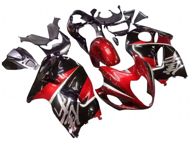 Lojas Carenagens Moto Suzuki GSXR 1300 Hayabusa 1996-2007 - Vermelho Preto Brilhante Hayabusa