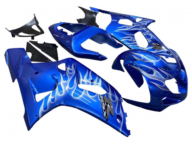 Lojas Carenagens Moto Suzuki GSXR 600 / GSXR 750 2001-2003 - Azul Branco Chama