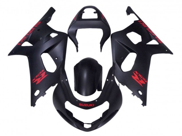 Lojas Carenagens Moto Suzuki GSXR 600 / GSXR 750 2001-2003 - Preto Fosco Vermelho
