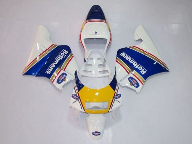 Lojas Carenagens Moto Honda NSR250R MC28 P4 1994-1996 - Branco Azul Amarelo Ouro Rothmans