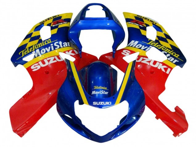 Lojas Carenagens Moto Suzuki GSXR 600 / GSXR 750 2001-2003 - Azul Vermelho Amarelo