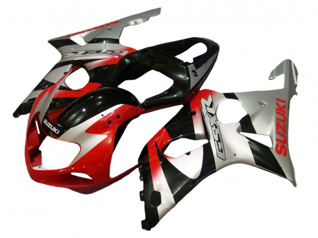 Lojas Kits Carenagem Moto Suzuki GSXR 600 / GSXR 750 2001-2003 - Prata Vermelho Preto Brilhante