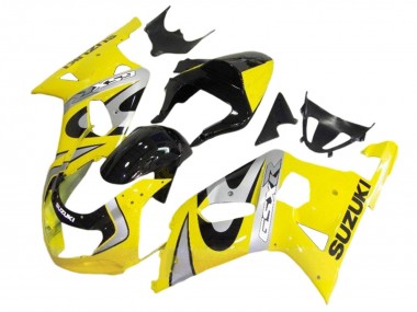 Lojas Kits Carenagem Moto Suzuki GSXR 600 / GSXR 750 2001-2003 - Amarelo Prata Preto Brilhante