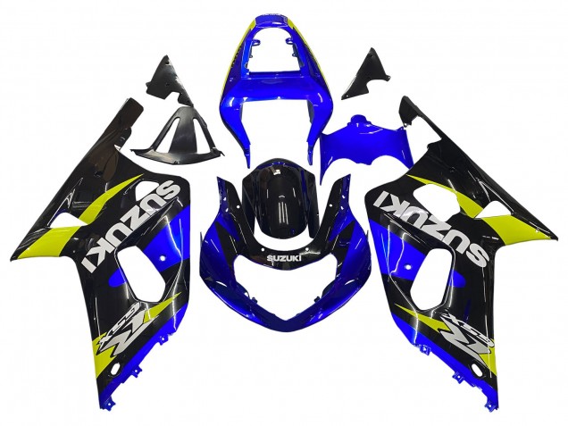 Lojas Carenagens Moto Suzuki GSXR 600 / GSXR 750 2001-2003 - Azul Amarelo Preto Brilhante