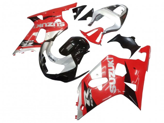 Lojas Carenagem Moto Suzuki GSXR 600 / GSXR 750 2001-2003 - Vermelho Branco Preto Brilhante