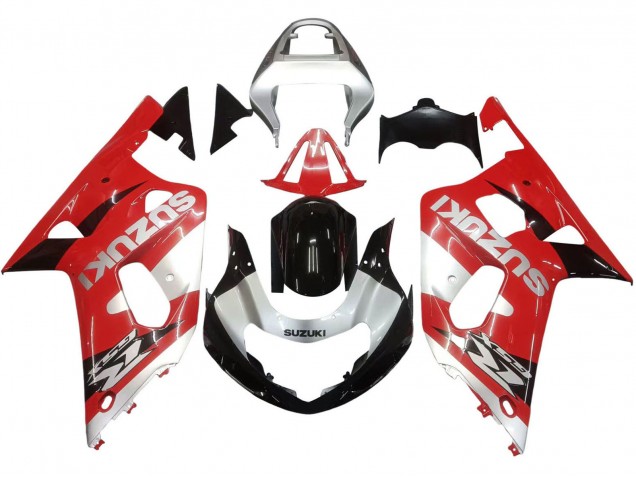 Lojas Carenagem Moto Suzuki GSXR 600 / GSXR 750 2001-2003 - Vermelho Branco Preto Brilhante